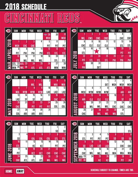 Custom Reds Printable Schedule