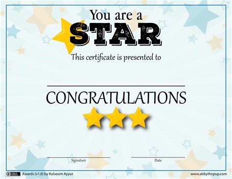 Custom Star Certificate