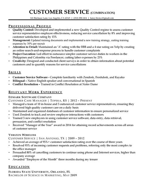 Customer Service Resume Template