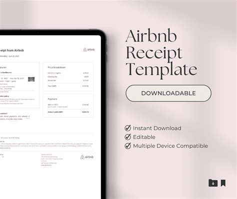 Customizable B&B Receipt Template