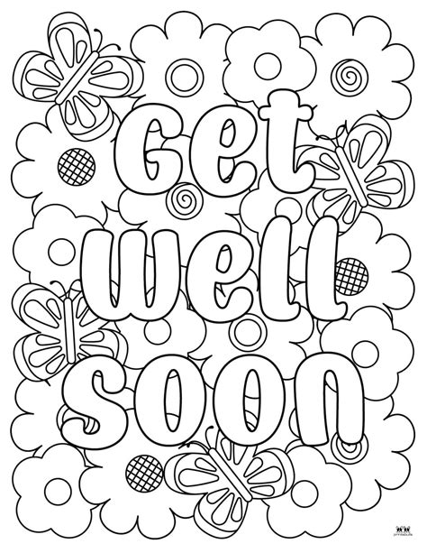 Customizable Get Well Coloring Pages