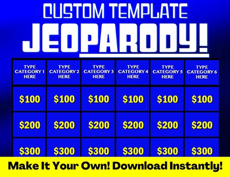 Customizable Jeopardy Templates