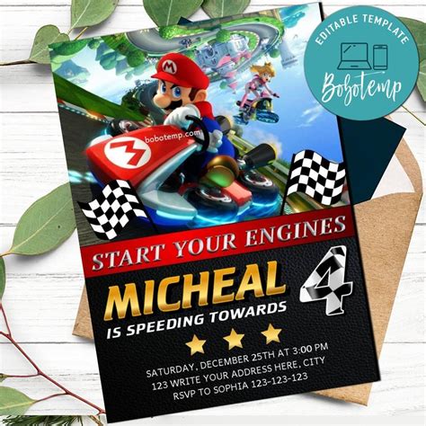 Customizable Mario Kart Invites