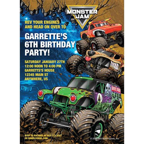 Customizable Monster Jam Invites