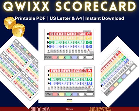 Customizable Qwixx Score Sheets