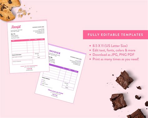 Customize Bakery Invoice