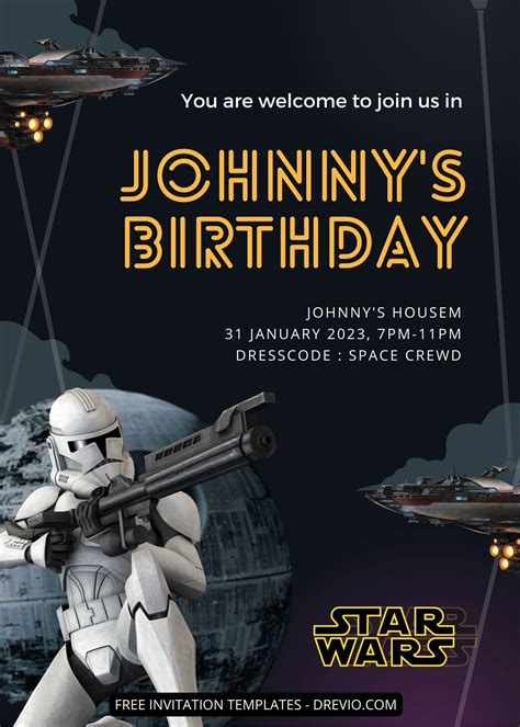 Customize Star Wars Invitation Template