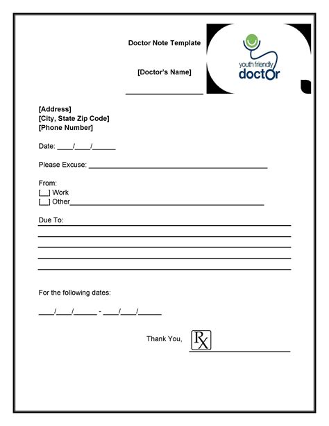 Customizing Free Doctor Note Template