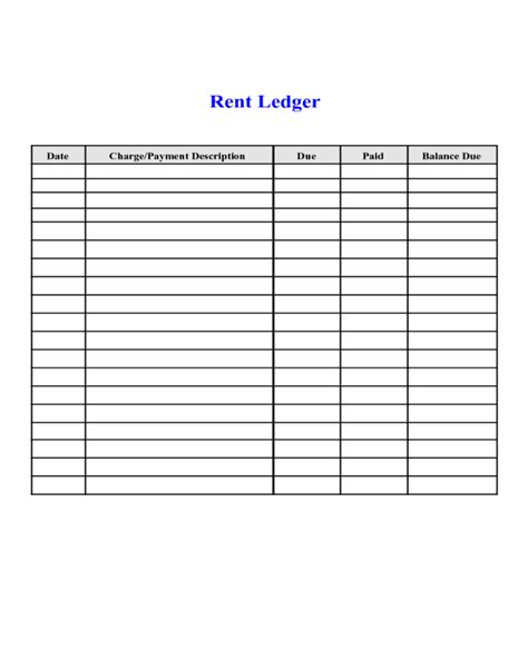 Customizing Rent Ledger