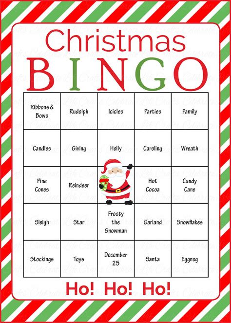 Customizing Your Christmas Bingo Cards