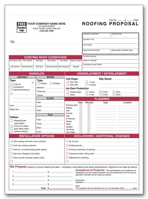 Customizing a Roofing Estimate Template