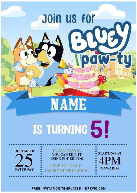 DIY Bluey Invitations