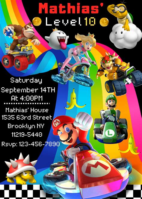 DIY Mario Kart Invitations