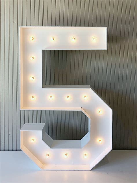 DIY Marquee Numbers Template 4