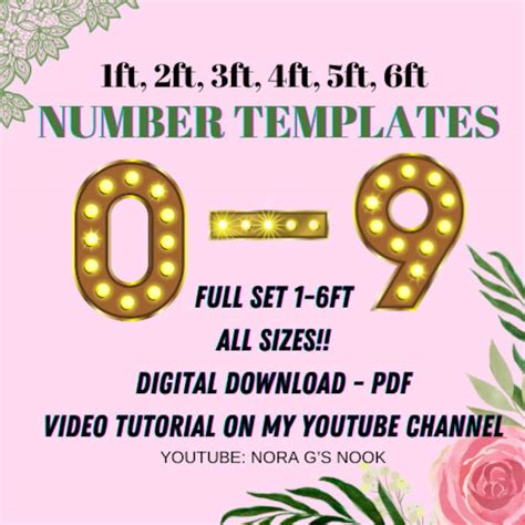 DIY Marquee Numbers Template 6