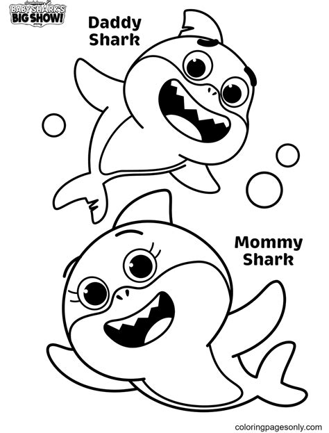 Daddy Shark Coloring Pages