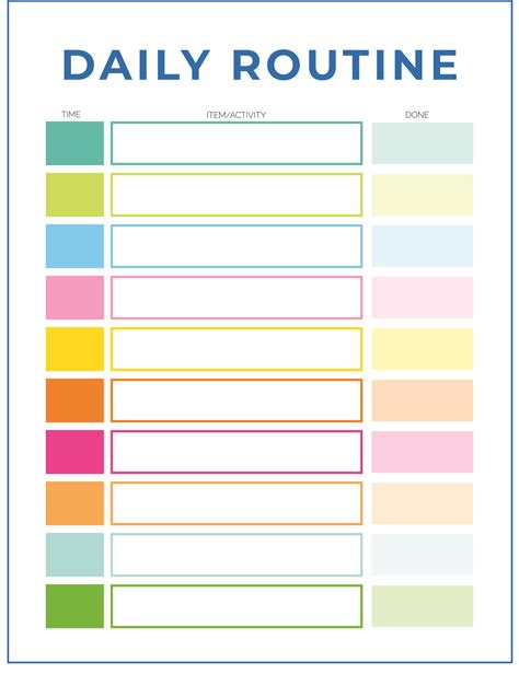 Daily Routine Template