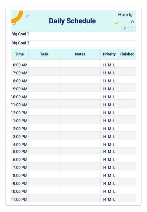 Creating a Daily Schedule in Google Sheets