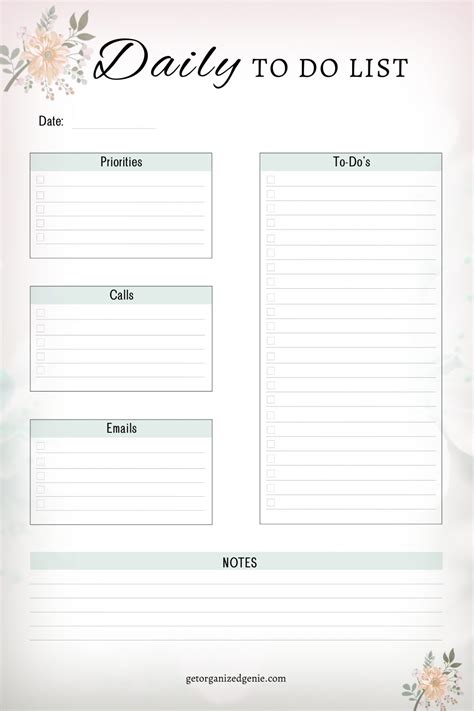 Daily To Do List Template