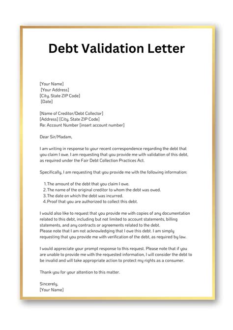 Debt Validation Letter