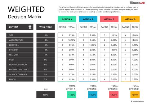 Decision Matrix Template Example