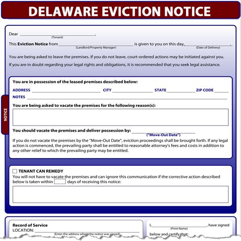 Delaware Eviction Template Download