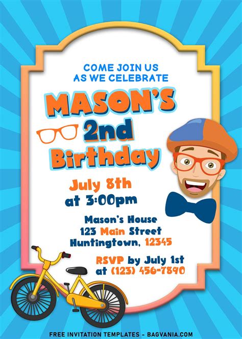 Design Blippi Invitation Template