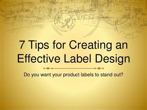 Designing Effective Labels