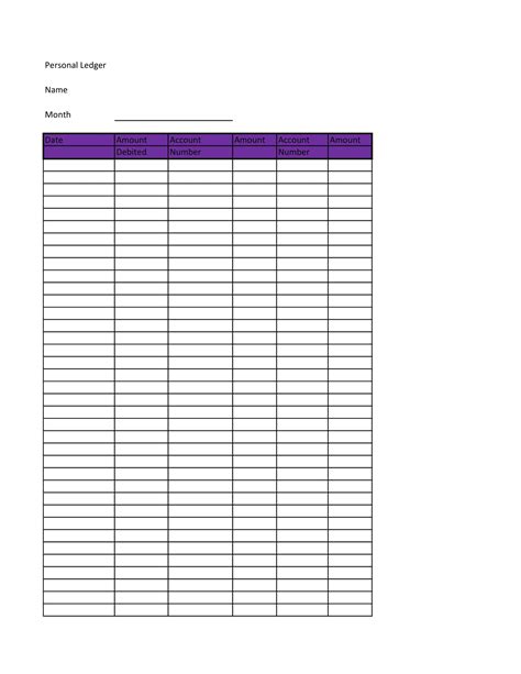 Detailed Self Employment Ledger Template