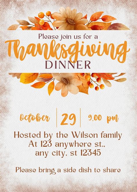 Digital Thanksgiving Invitations