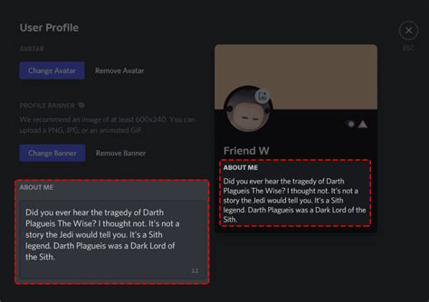 Discord About Me Example