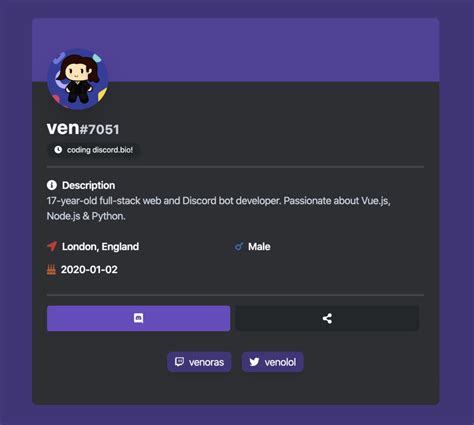 Discord Profile Template