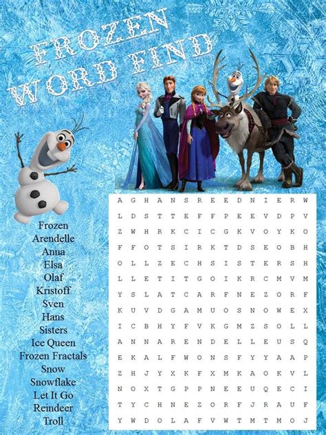 Disney Frozen Word Search