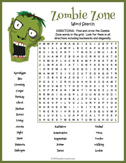 Disney Zombies Printable Puzzles