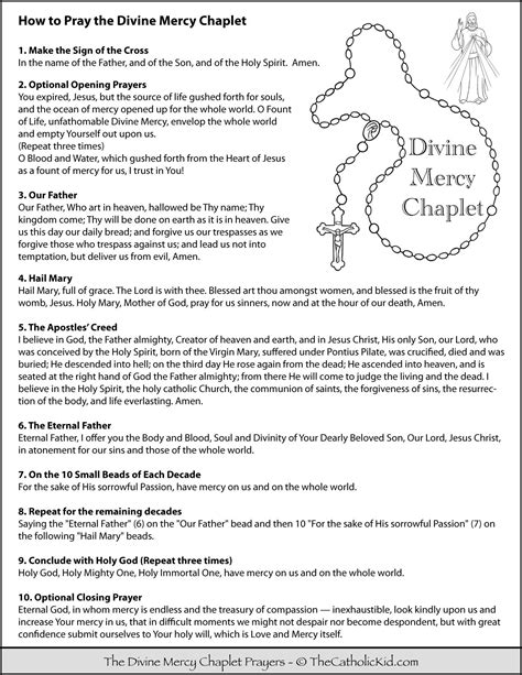 Divine Mercy Chaplet Printable