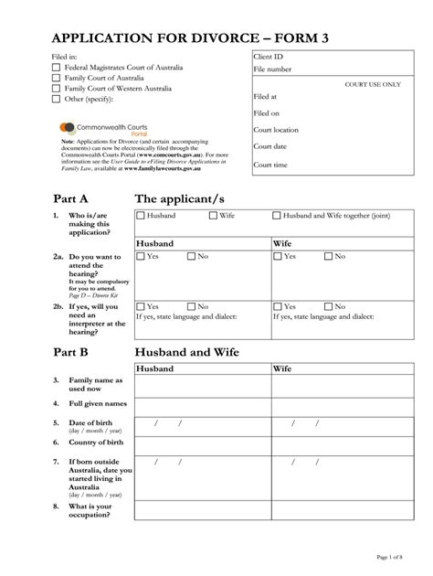 Description of Divorce Forms