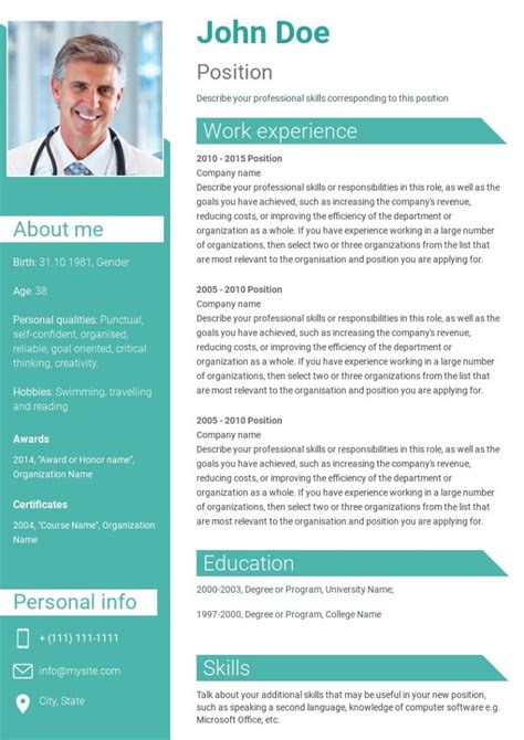 Doctor Resume Template Word Download