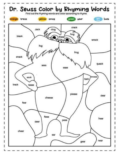 Dr. Seuss color by number printables