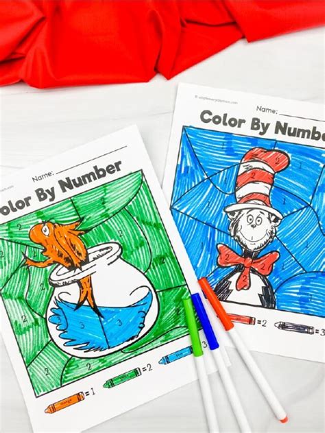 Dr. Seuss color by number printables gallery image 1