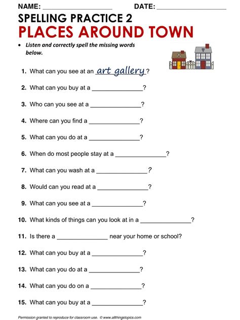 ESL Grammar Worksheets Example 8