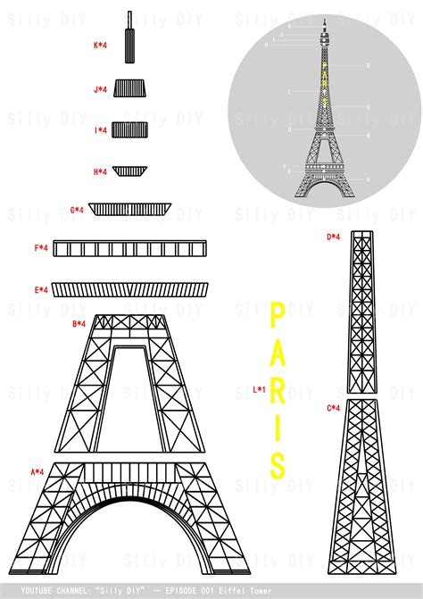 Eiffel Tower 3D Pen Template 3