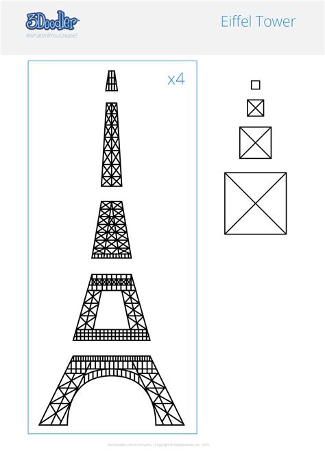 Eiffel Tower 3D Pen Template 6