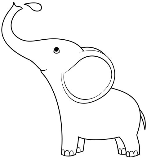 Elephant Outline Printable Template 1