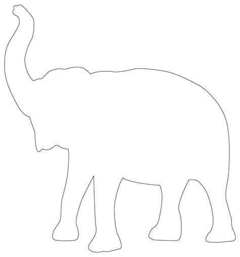 Elephant Outline Printable Template 7