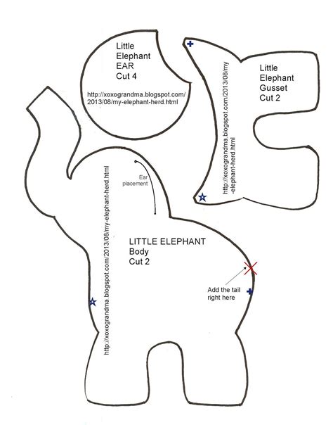 Elephant Sewing Pattern 10