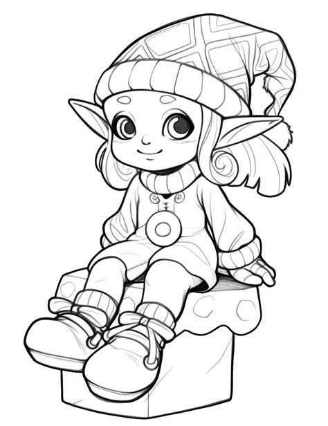 Elf Coloring Pages for Adults and Children