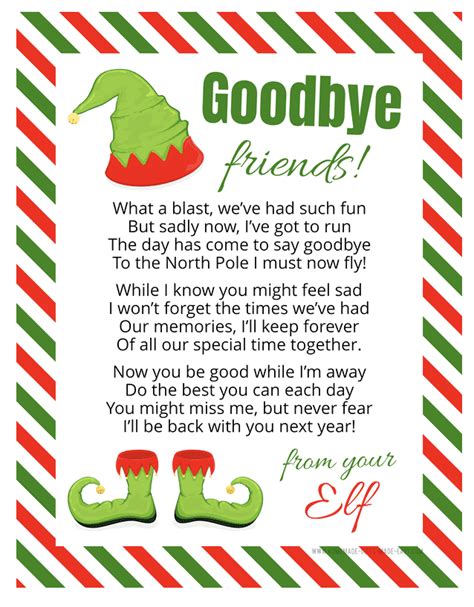 Description of Elf Goodbye Letter Example 2