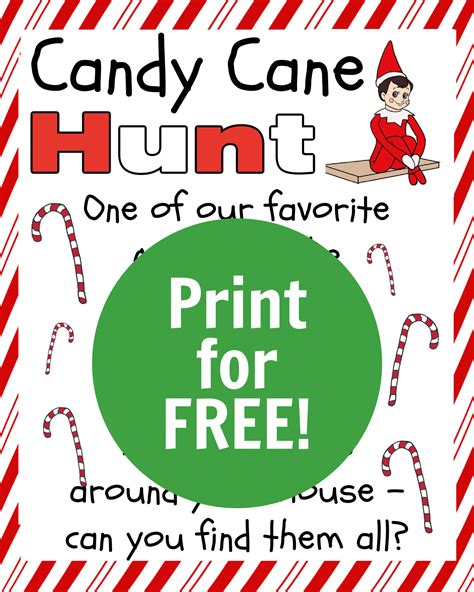 Elf Shelf Candy Cane Hunt Printable Benefits