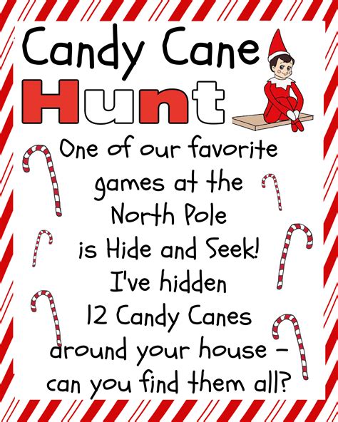 Elf Shelf Candy Cane Hunt Printable Conclusion