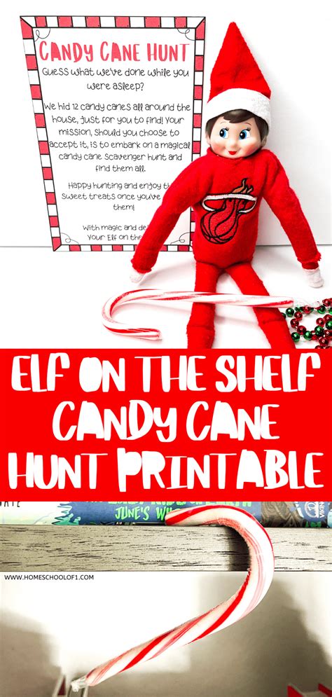 Elf Shelf Candy Cane Hunt Printable Ideas